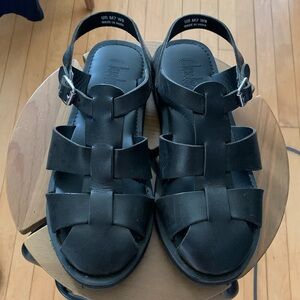 Chubasco black leather fisherman sandals in 8